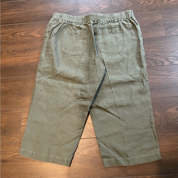 LL BEAN green linen the favorite pant size 18 petite - Picture 3 of 6